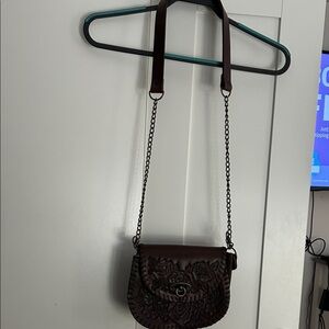 Elegant Brown Leather Shoulder Bag